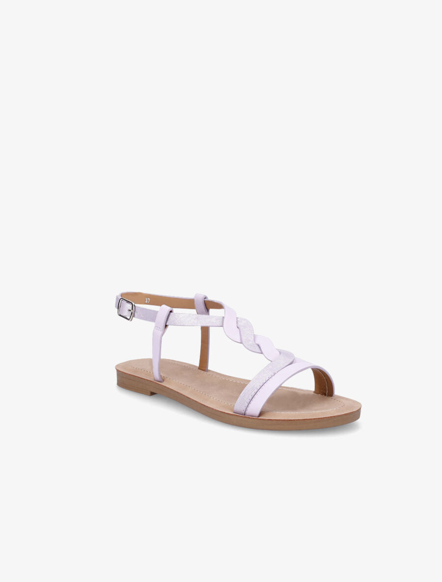 Nu-pieds tressés irisés - Lilas - 2