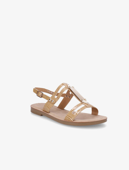 Nu-pieds effet croco - Beige - 2