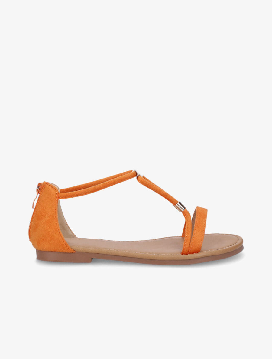 Nu-pieds en suédine - Orange - 1