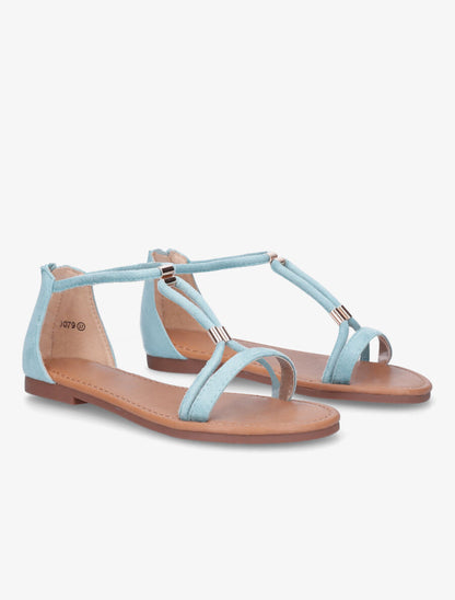 Nu-pieds en suédine - Bleu clair - 4