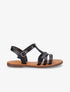 Nu-pieds plats en simili - Noir - 1