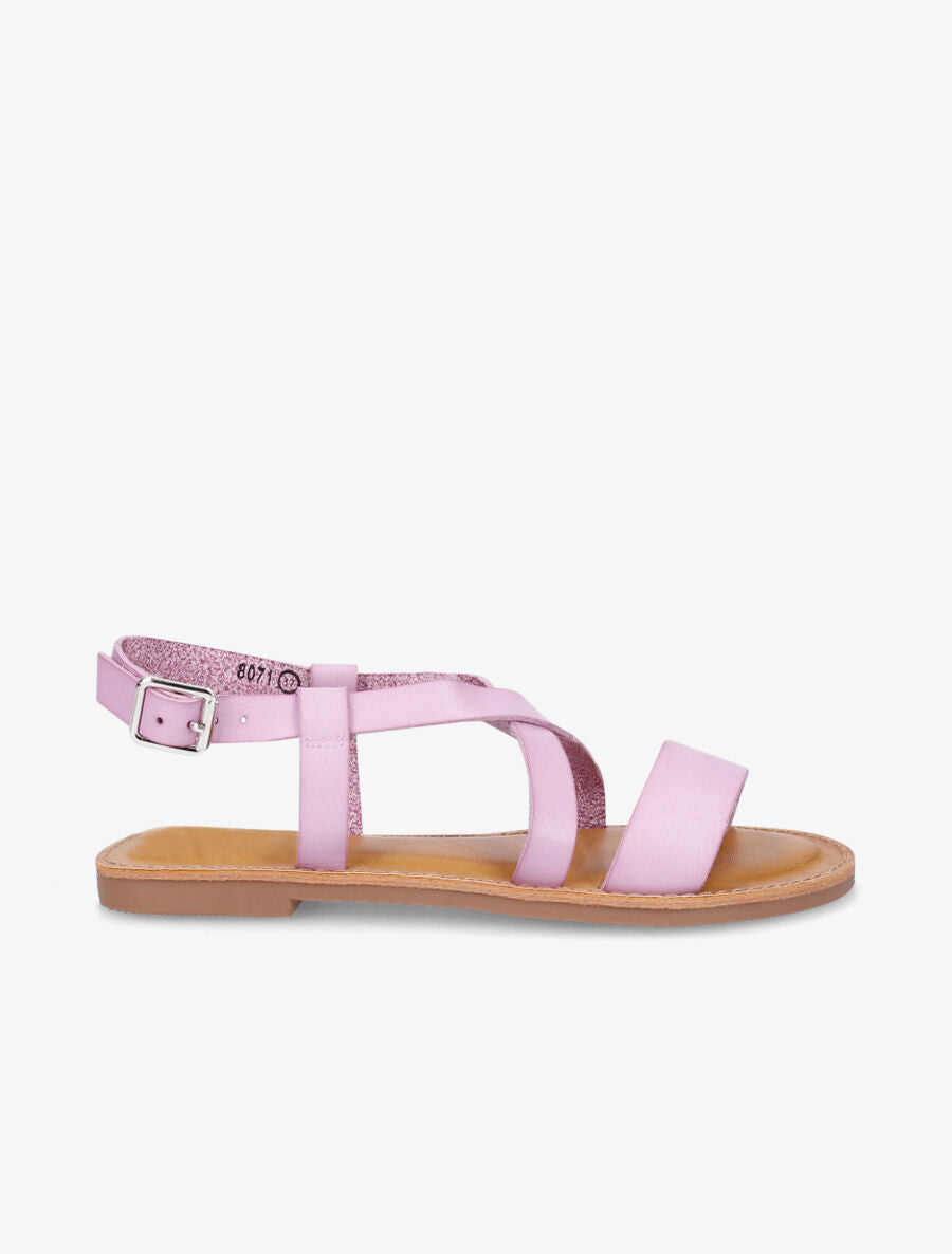Nu-pieds basiques à brides croisées - Lilas - 1