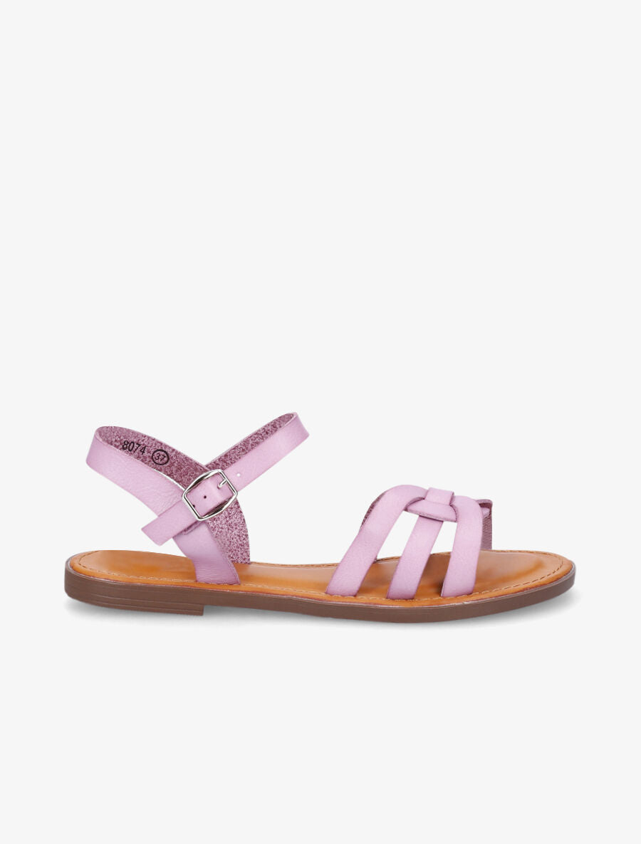 Nu-pieds plats classiques en simili - Lilas - 5
