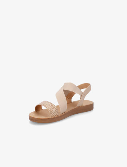 Nu-pieds élastiqués - Beige - 3