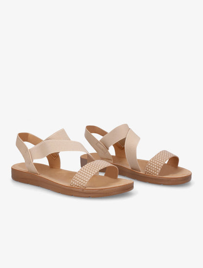 Nu-pieds élastiqués - Beige - 4