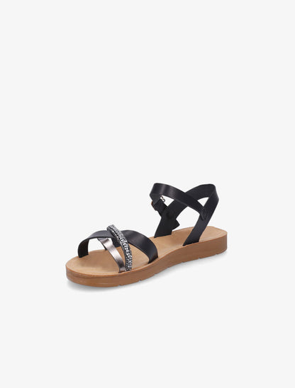 Nu-pieds en simili à strass - Noir - 3