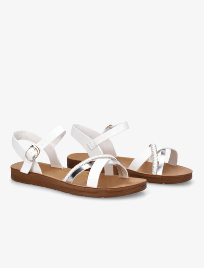 Nu-pieds en simili à strass - Blanc - 4