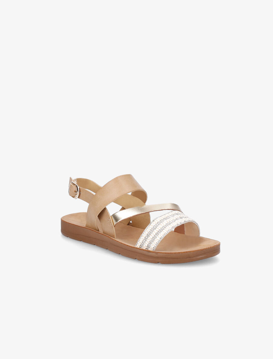 Nu-pieds à strass - Beige - 2