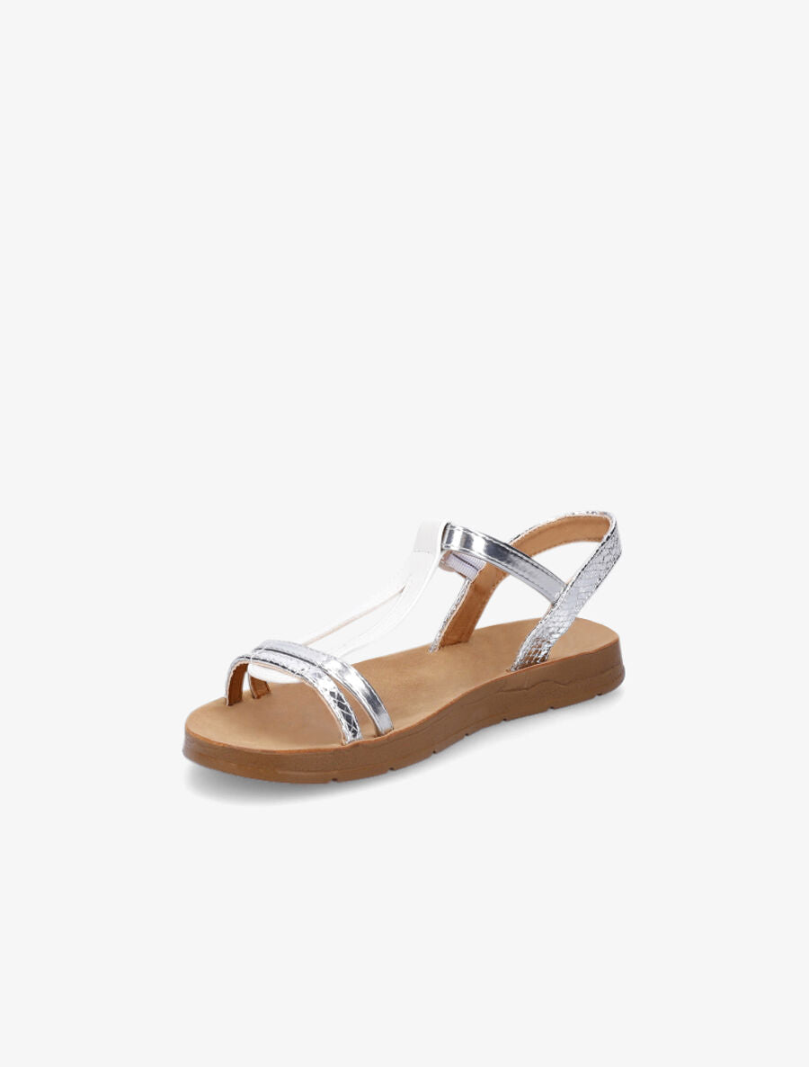 Nu-pieds en simili effet python - Blanc - 3