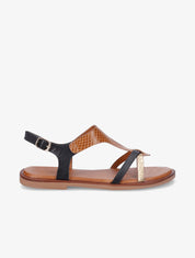Nu-pieds en simili effet python - Noir - 5