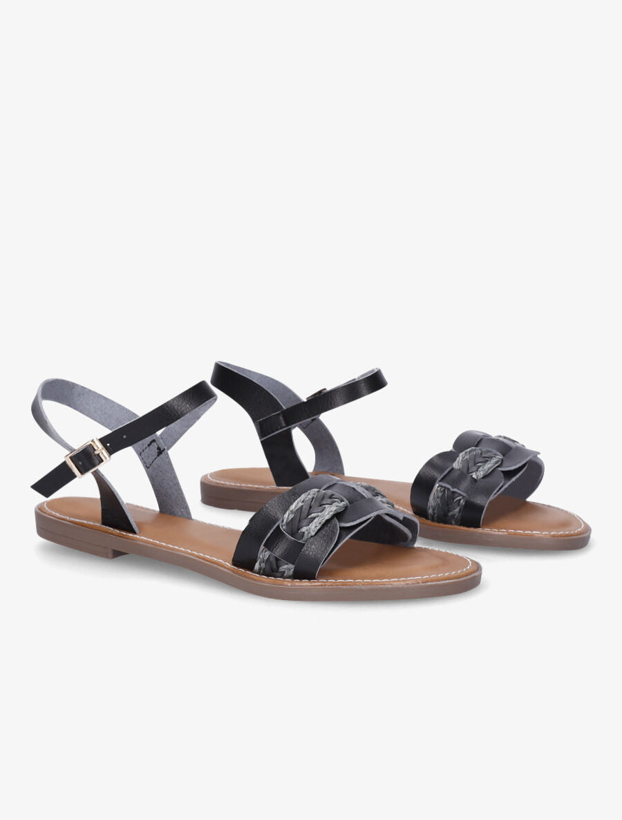 Nu pieds bi-matière uni - Noir - 4