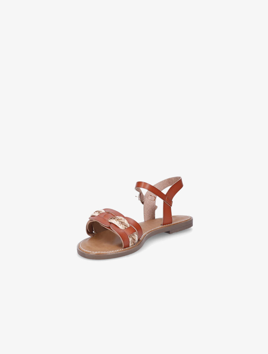 Nu pieds bi-matière uni - Camel - 3