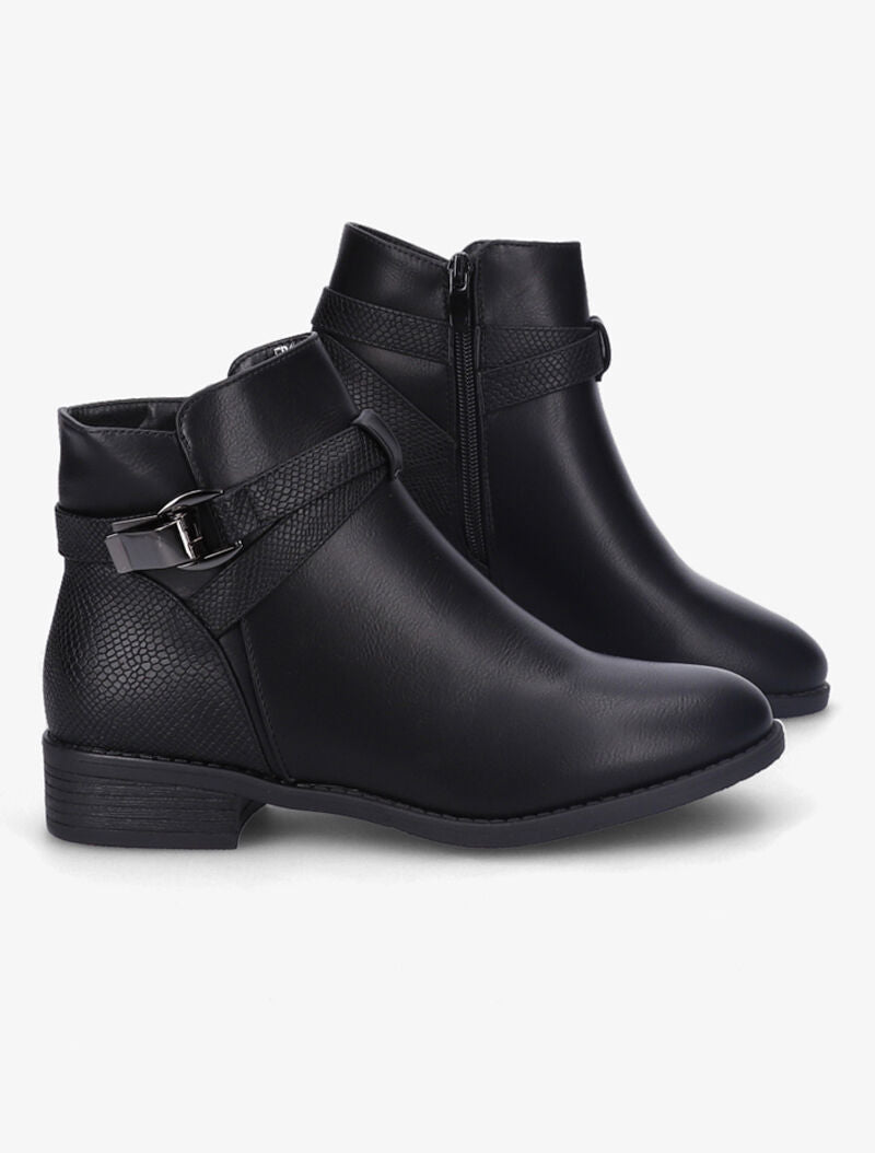 Bottines à bride à boucle clampée - Noir - 5