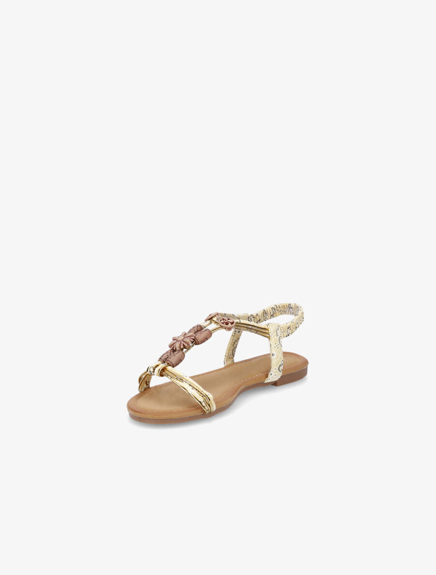 Nu-pieds plats imprimés à perles - Jaune - 3