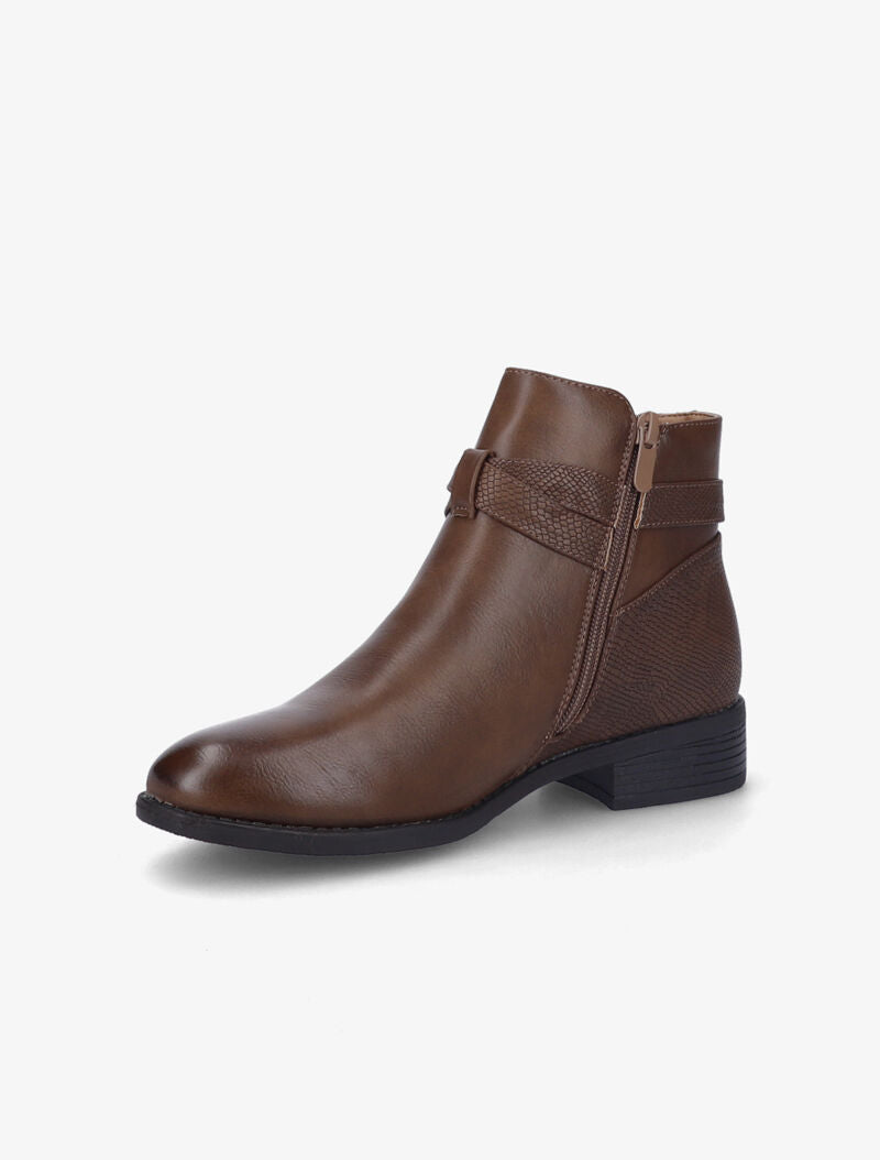 Bottines à bride à boucle clampée - Marron - 4