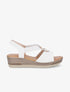 Sandales compensées à brides élastiquées - Blanc - 1