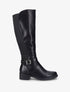 Bottes unies à détails effet croco - Noir - 1