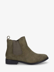 Bottines plates en suédine - Kaki - 1