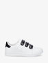 Sneakers en simili à scratch et contrefort effet python - Blanc/noir - 5