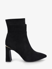 Bottines froncés en suédine - Noir - 5