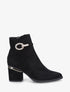 Bottines à talon stylisé et bijoux strassés - Noir - 1
