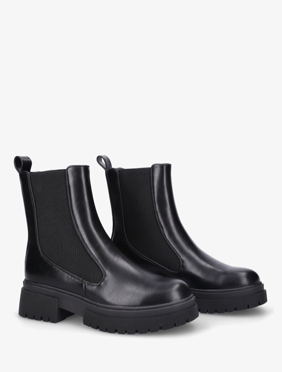 Bottines en simili élastiquée - Noir - 4
