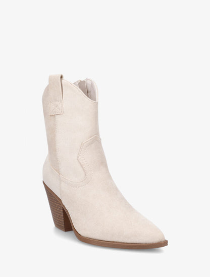 Santiags unies en suédine - Beige - 2