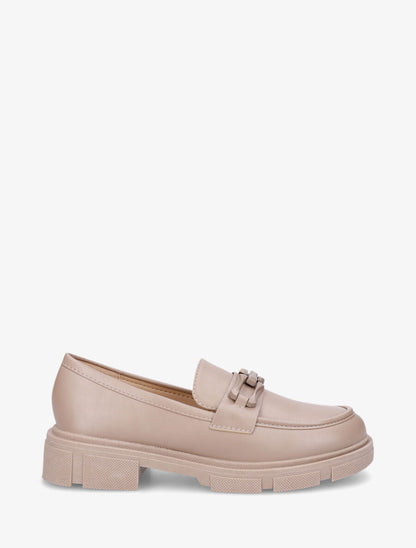 Moccassins à boucle en simili - Taupe - 1