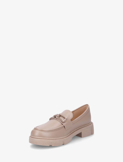 Moccassins à boucle en simili - Taupe - 3