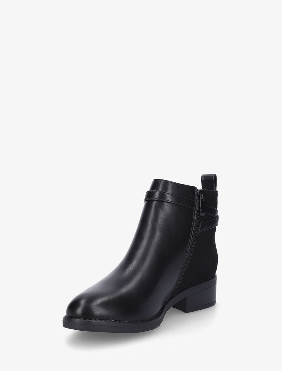 Bottines bi-matière à boucle métallique - Noir - 3