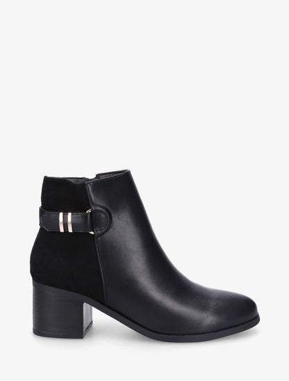 Bottines mi-haute en simili et suédine - Noir - 5