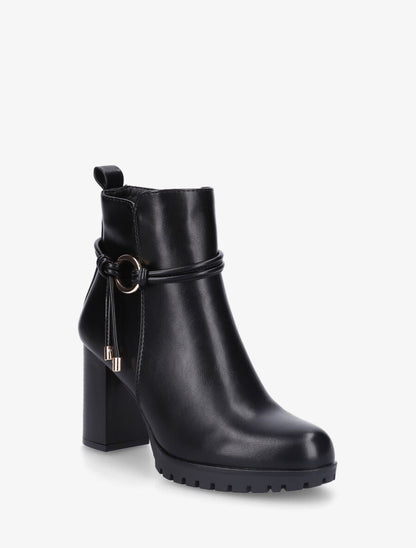 Bottines à talon en simili - Noir - 2
