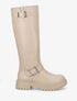 Bottes en simili à semelle crantée - Beige - 5