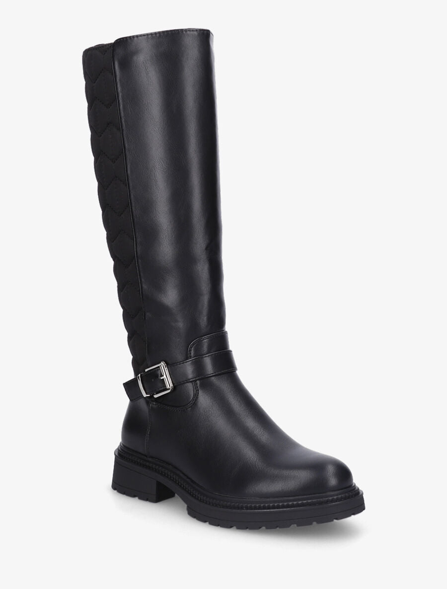 Bottes bi-matière matelassées à boucle - Noir - 2