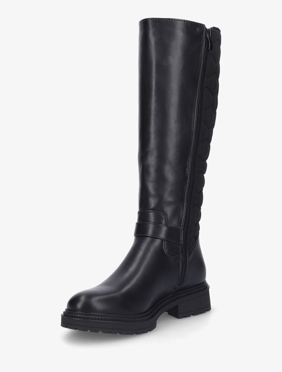 Bottes bi-matière matelassées à boucle - Noir - 3