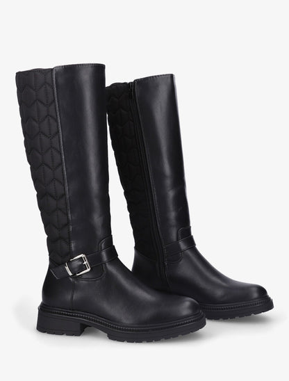 Bottes bi-matière matelassées à boucle - Noir - 4