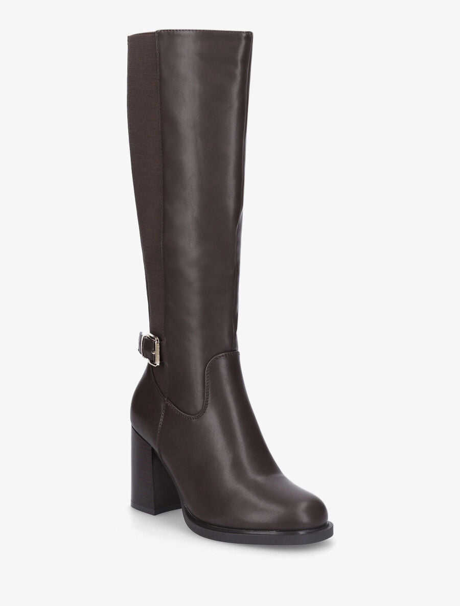 Bottes à talon élastiquée - Marron - 2