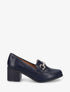 Mocassins à talon et boucle - Marine - 5