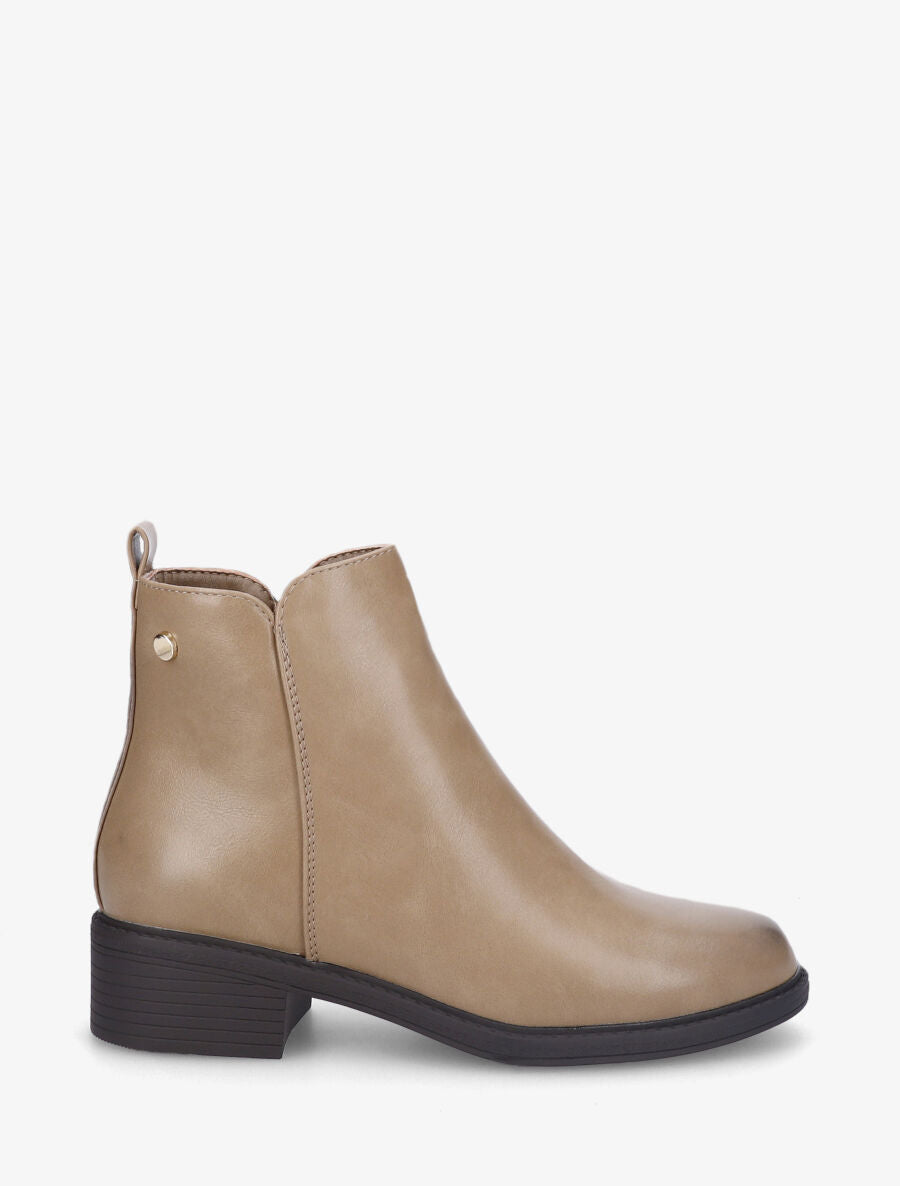 Bottines basiques en simili - Taupe - 1