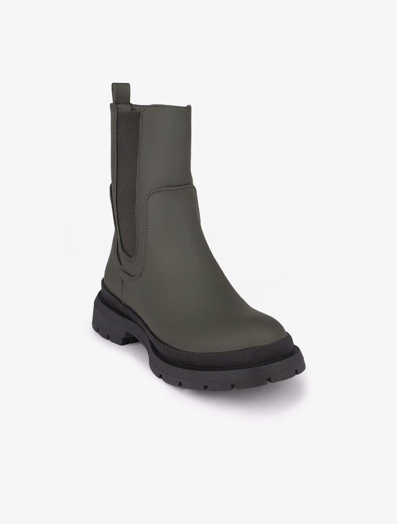 Boots montantes à semelles crantées - Kaki - 3