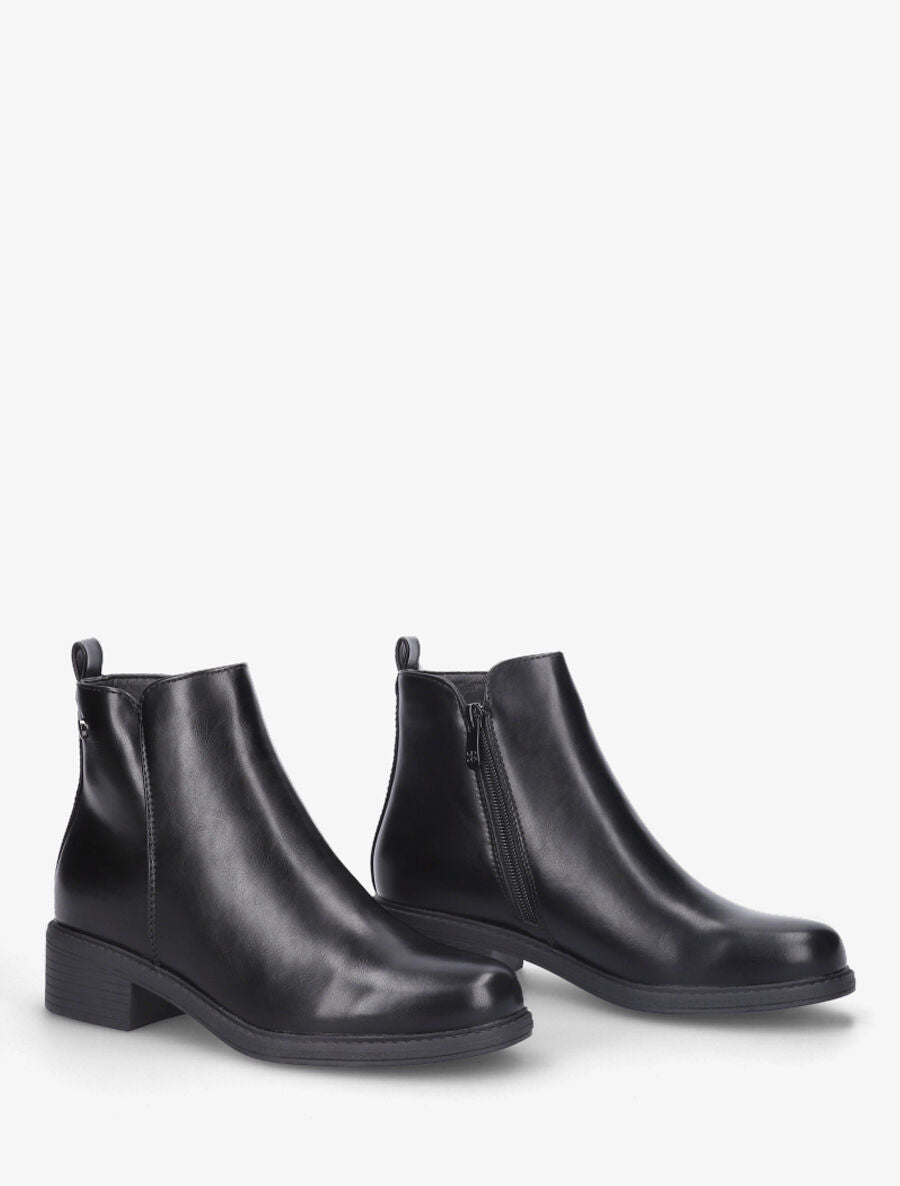 Bottines basiques en simili - Noir - 4