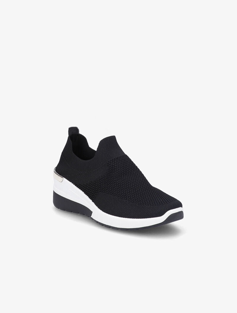 Baskets unicolore en mesh - Noir - 2