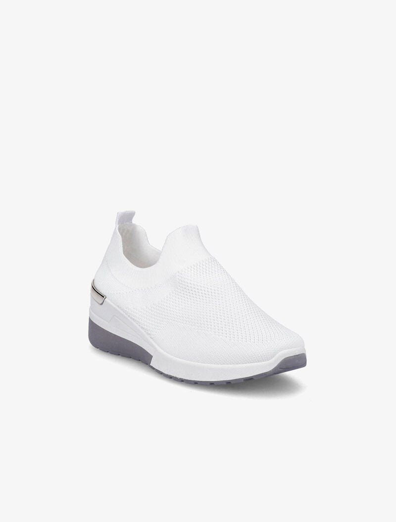 Baskets unicolore en mesh - Blanc - 2