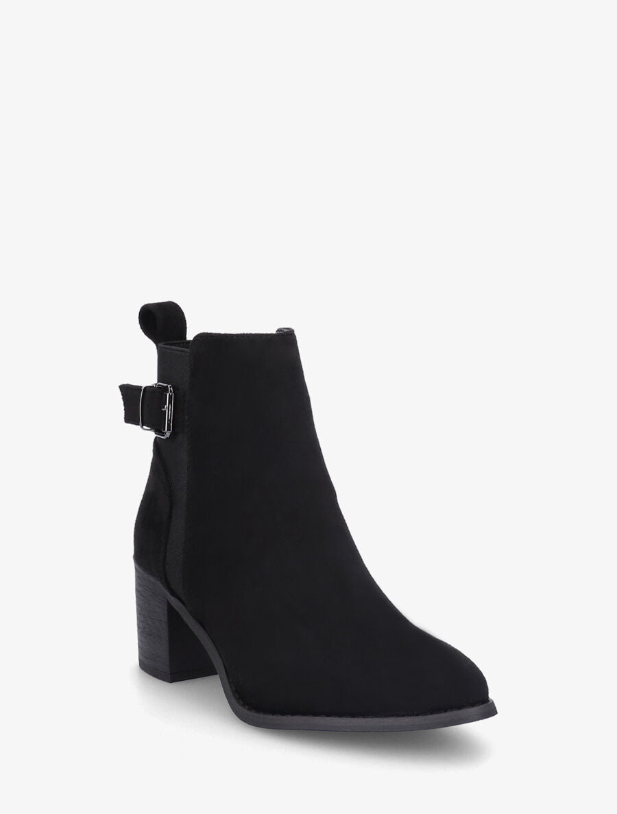 Bottines à boucle en suédine - Noir - 2