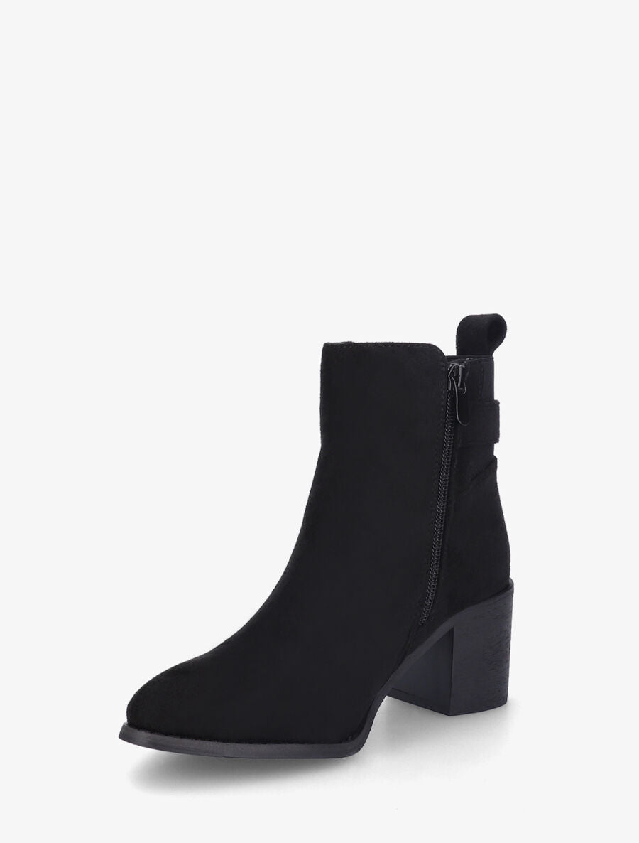 Bottines à boucle en suédine - Noir - 3