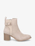Bottines à boucle en suédine - Beige - 5