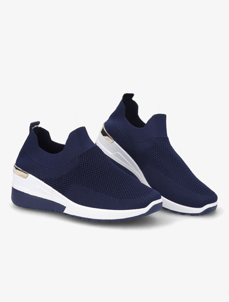 Baskets unicolore en mesh - Bleu - 4