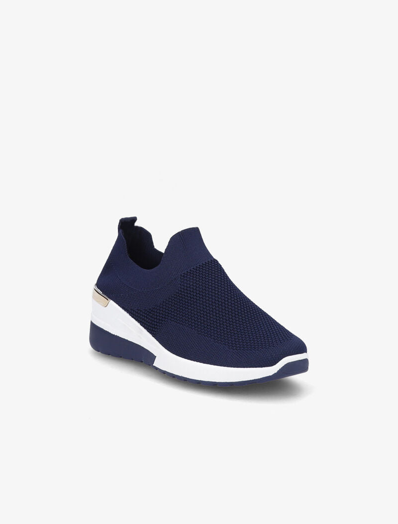 Baskets unicolore en mesh - Bleu - 2