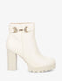 Bottines en simili à talon haut et boucle - Beige - 1