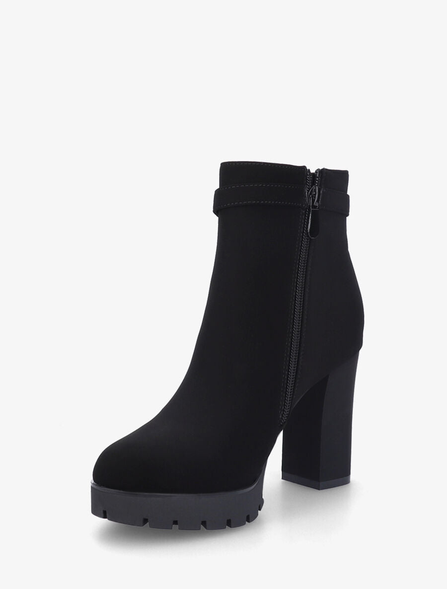 Bottines à talon haut et boucle - Noir - 3